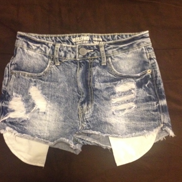 High rise denim shorts