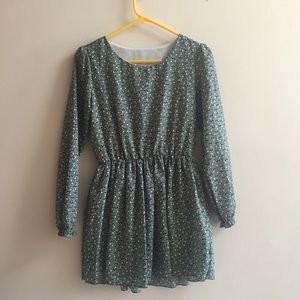 Cat Print Long Sleeve Dress