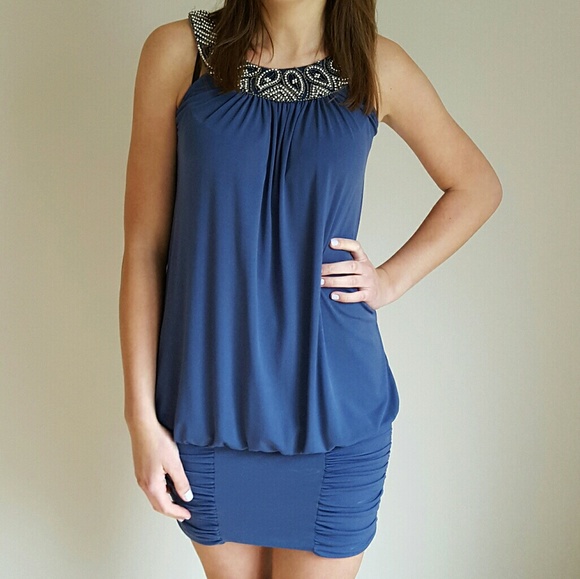 {Jodi Kristopher} Beaded Sleeveless Mini Dress/Top - Picture 5 of 5