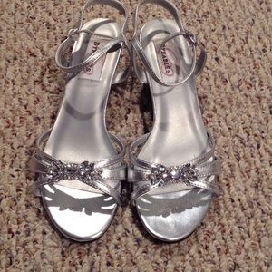 Silver kitten heel
