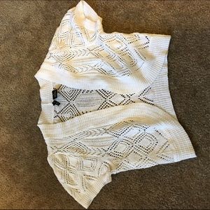 Short white cardigan