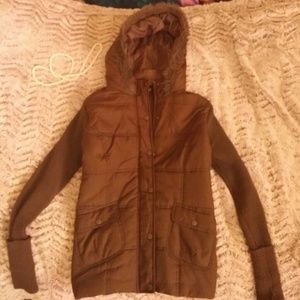 Dark army green zip up hoodie jacket