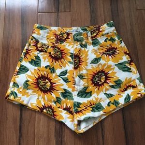 American Apparel high waisted sunflower Shorts