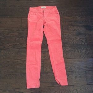 Pink Corduroy Skinny Pants