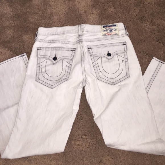 Men's white wash True Religion Jeans