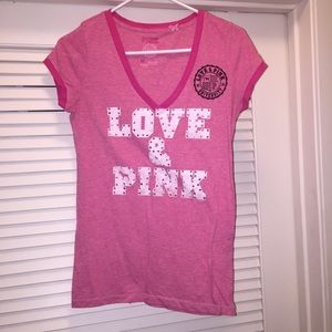 Victoria Secret PINK Rhinestone Tee-size Med