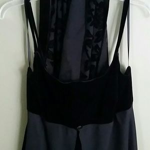 Black velvet dress with shawl