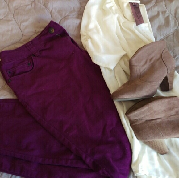 Forever 21 Purple Skinny Jeans - Size 12/14