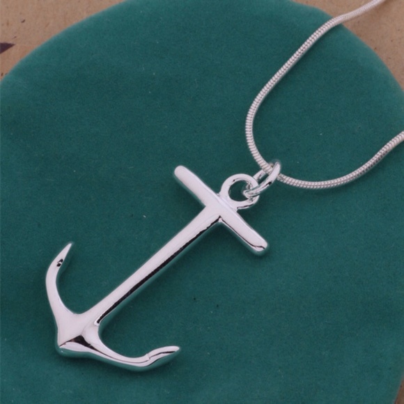 NEW silver anchor pendant chain necklace nautical