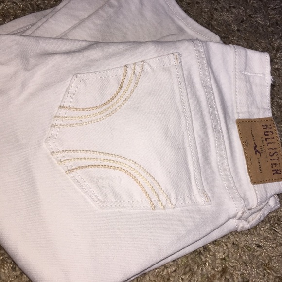 Hollister skinny white distressed jeans