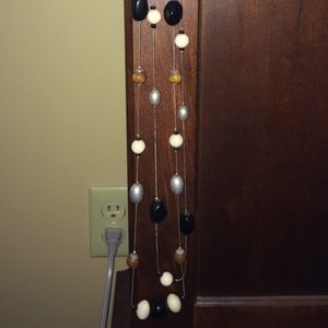 Long chain beaded necklace