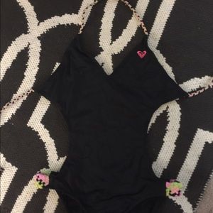 Black / multicolored neon braided monokini