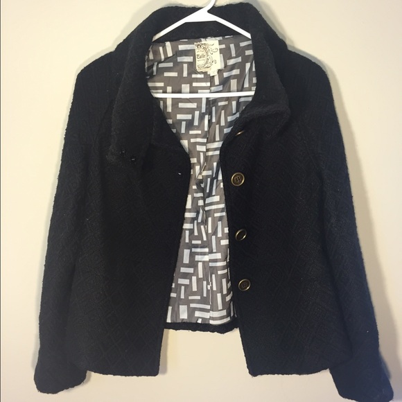 Cute Black Lightweight wool coat