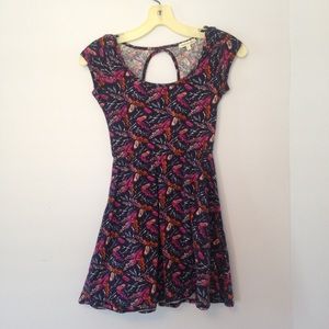 Feather Print Skater Dress