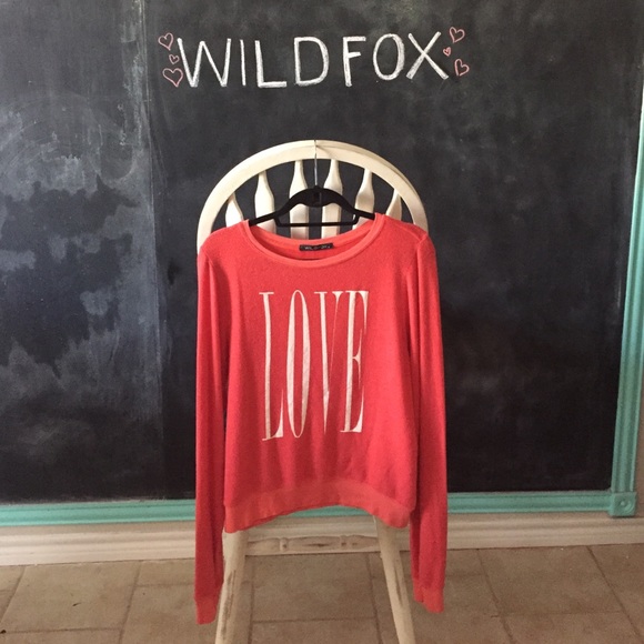WILDFOX SWEATER | SIZE MED | red w. LOVE on front