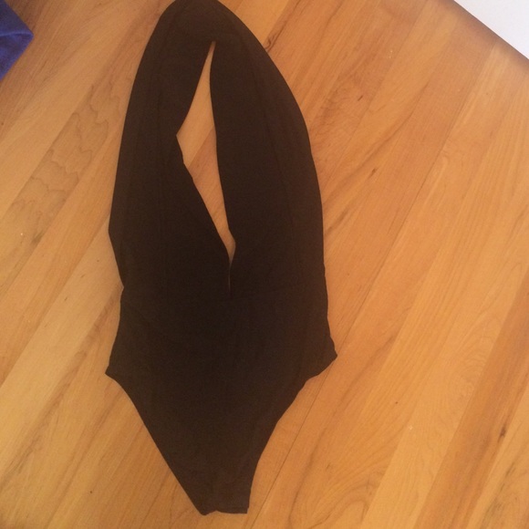 Tobi halter black bodysuit NWT