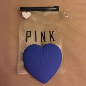 Blue ear buds with heart case