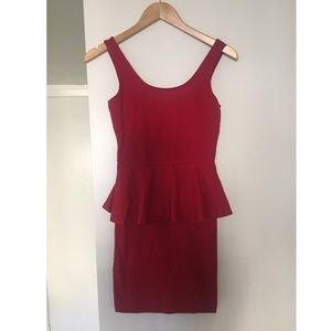 F21 Red Peplum Mini Dress NEW w/tags