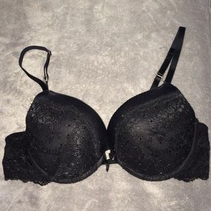 Aerie black lace push up Bra 34b
