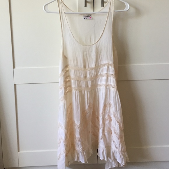 Free People Voile and Lace Trapeze Slip (tea)
