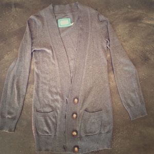 Soft cotton long cardigan, Nordstrom Brass Plum