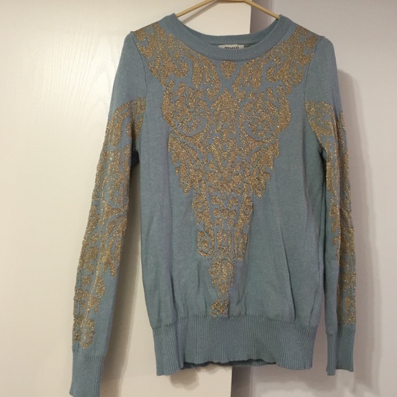 Remain Sweaters - Like new small blue and gold sweater