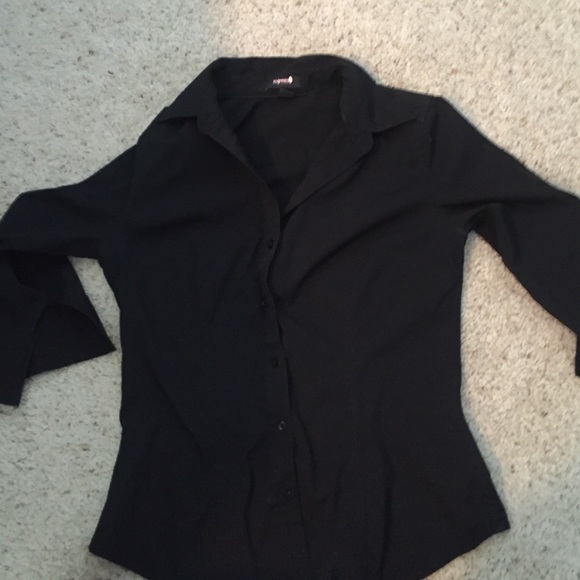 Business express button down 3/4 length