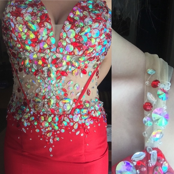 Prom dress, shoes and earrings