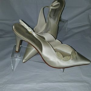Satin sling back_Never worn