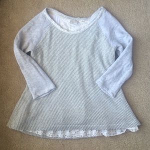 Anthroplogie Sweater with Lace & Metallic Detail