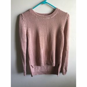 Dusty pink cropped/high low sweater