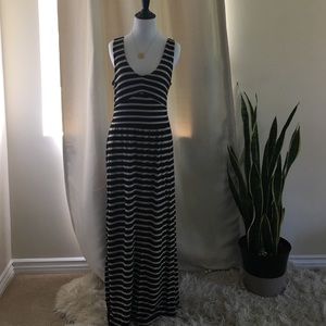 Black and Tan maxi dress from Anthropologie
