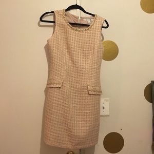 Blush tweed dress