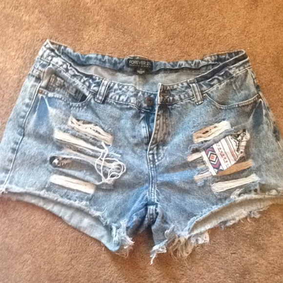 Acid wash shorts