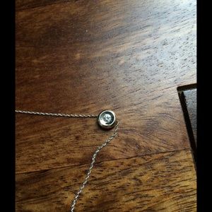 100% real white gold diamond solitaire necklace