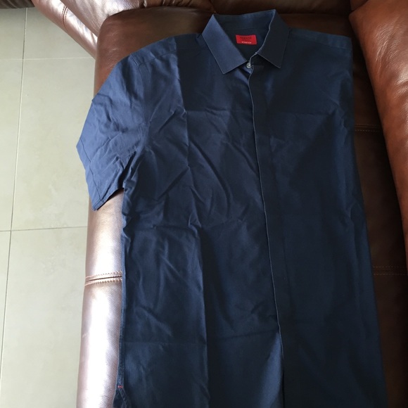 Men Dress Shirt Short Sleeve Button Down - Picture 3 of 3