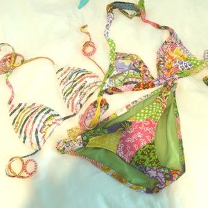 LUCKY BRAND 3 piece mix-n-match bikini Boho Chic