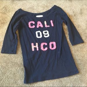 Hollister navy tee Cali hco 3/4 sleeve