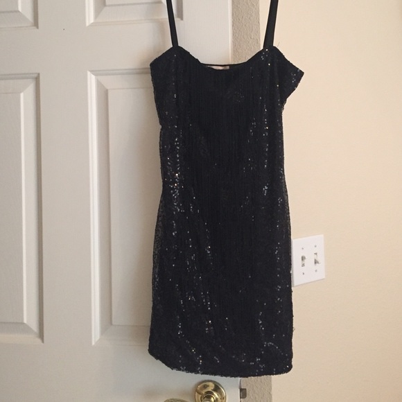 Black Sequin dress with tassels