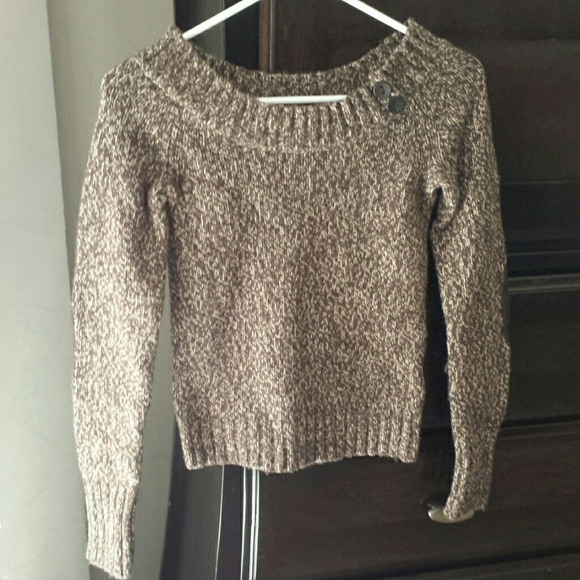Chocolate/cream oatmeal wool sweater