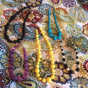 Bundle of 5 beaded fashion necklaces