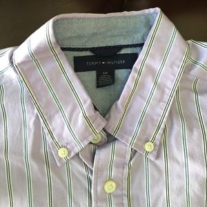Light purple long sleeve men button dress shirt