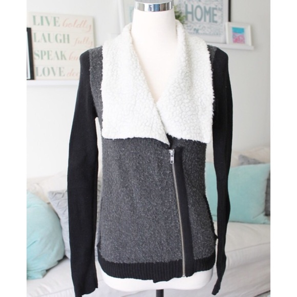 bp Sweaters - Shearling Inspired Moto-Style Jacket