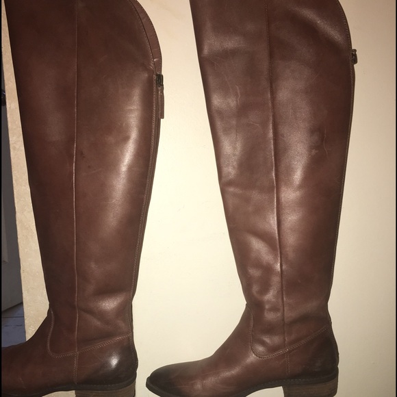 Slightly over the knee Brown Leather boots