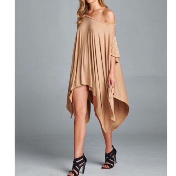 Boho Tan Highlow blouse - Picture 2 of 5