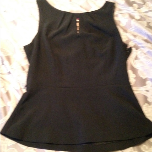 Brand new black peplum shell top