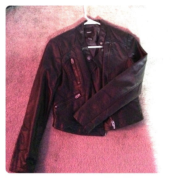 Black faux leather jacket