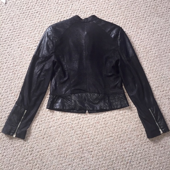 Bebe Moto Style Jacket with Quilted/Zipper details - Picture 4 of 4