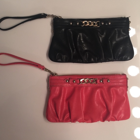 Express Clutch Bundle Black & Coral Clutch W/ Gold - Picture 1 of 4