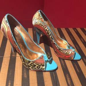 Fun and Funky Carlos Santana Print Heels